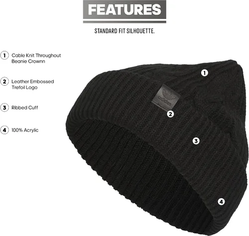 Vista 2 de adidas Unisex-Adult Cable Knit Cuff Fold Beanie
