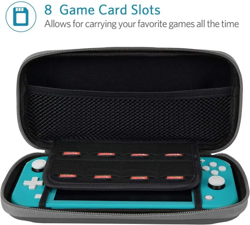 Vista 3 de CoBak Carrying Case for Nintendo Switch Lite - with 1 Screen Protector, 1 Grip Case and 4 Thumb Grip Caps, Ultra Slim Premium EVA Travel Pouch