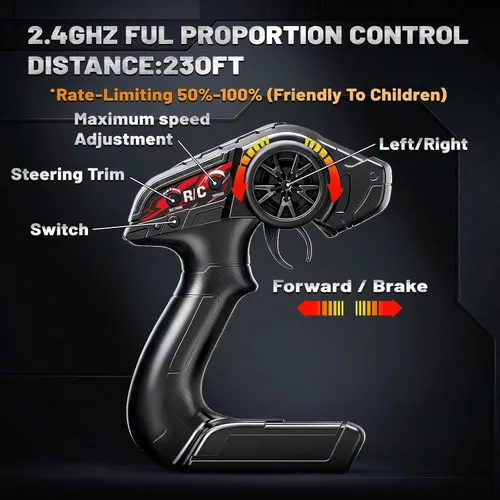 Vista 7 de Autos RC 1:18 4x4 Camión monstruo de alta velocidad para niños y adultos, vehículo de control remoto todoterreno de 22.4 mi/h, camión RC impermeable