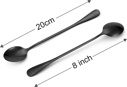 Vista 7 de Marco Almond KYA39 - Juego de cuchillos de cocina + cucharas de mango largo de acero inoxidable con revestimiento de titanio KYA59