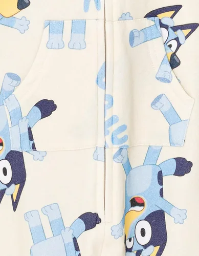 Vista 6 de Bluey Overol de forro polar con cremallera para niñas pequeñas a niños pequeños