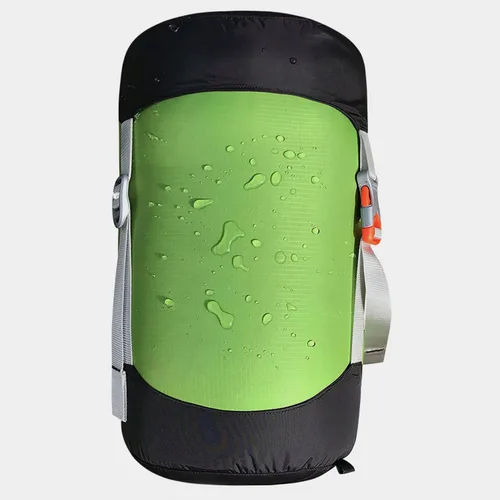 Vista 3 de Saco de compresión para acampar para saco de dormir, accesorios 20D, impermeable, bolsa de almacenamiento ultraligera para exteriores