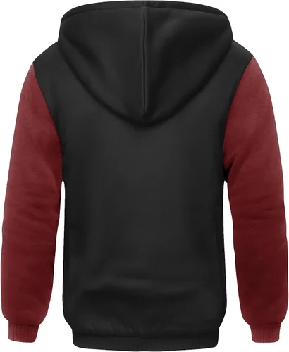 Vista 15 de SCODI Sudaderas con capucha para hombre, forro polar pesado, cremallera completa, forro de sherpa grueso, chaqueta con capucha