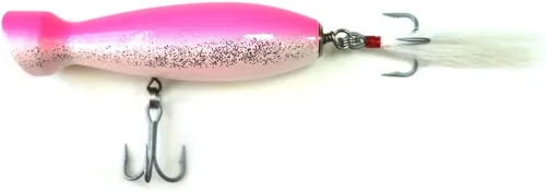 Vista 6 de Seasky5.5 pies de pesca de madera estilo botella Popper señuelo cebo artificial de madera cebo de madera para pesca de atún bajo rayado