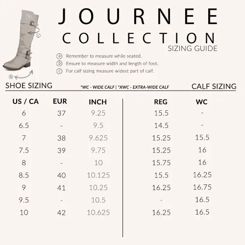 Vista 5 de Journee Collection Botas Bite para mujer con punta redonda y detalle de triple hebilla