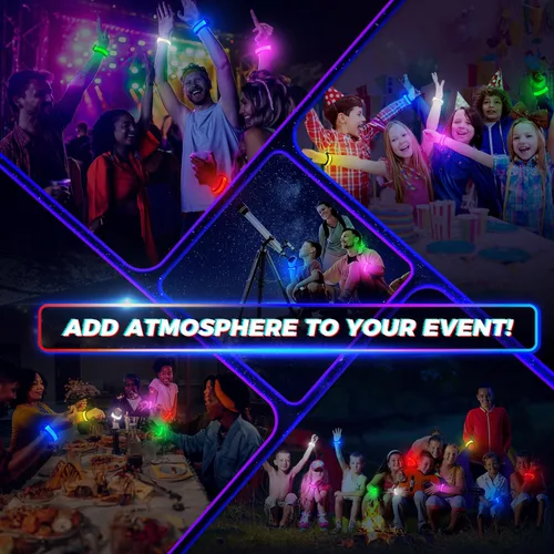 Vista 5 de FANL 8/12/24 PIEZAS Pulseras Brillantes, Pulseras LED para Niños y Adultos, Suministros de Fiesta que Brillan en la Oscuridad para Festival