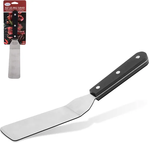 Vista 5 de Alpine Cuisine 9.5-Inch Stainless Steel BBQ Turner Spatula with Heat-Resistant POM Handle, Sturdy Grilling Spatula for Flipping Burgers, Steaks, and