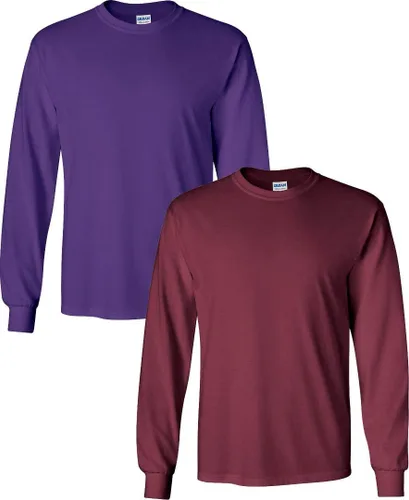 Vista 94 de Gildan - Camiseta de algodón y de manga larga para hombre, modelo G2400 (1) verde irlandés + (1) negro