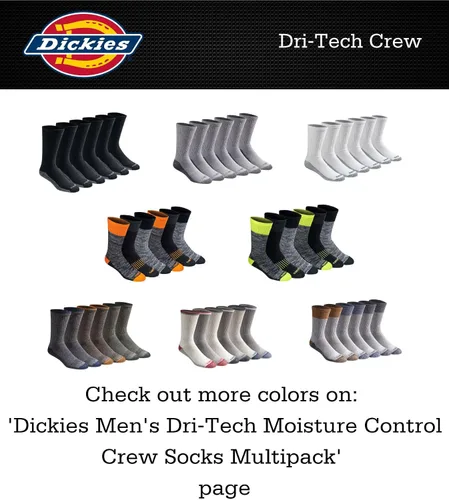 Vista 4 de Dri-Tech Essential Moisture Control Crew Socks Multipack