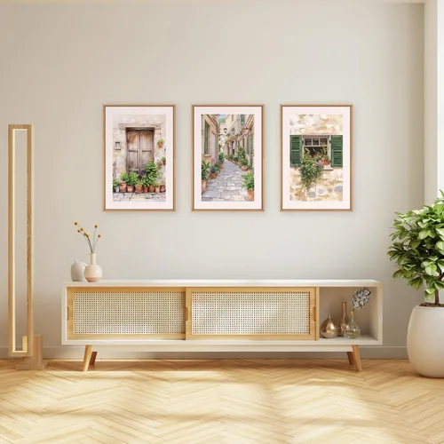 Vista 272 de FWIEXA Juego de Arte de Lienzo Bohemio Enmarcado para Pared, Cuadros Botánicos Verde Salvia Decoración de Pared, Impresiones de Arte de Plantas