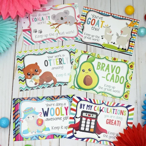 Vista 6 de AmandaCreation - Tarjetas en blanco con temática de animales para estudiantes de profesores, tarjetas de notas de relleno de 4 x 6 pulgadas