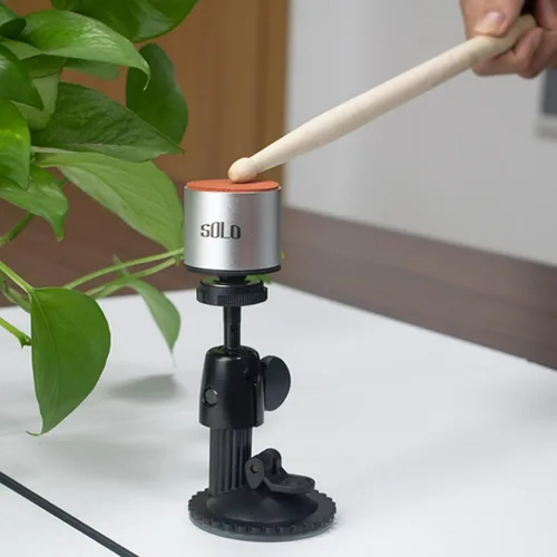 Vista 7 de Aestivate Mini tambor de silencio tambor pequeño tambor de práctica con soporte de ventosa Kit de práctica de tambor de ajuste de ángulo de 180 °
