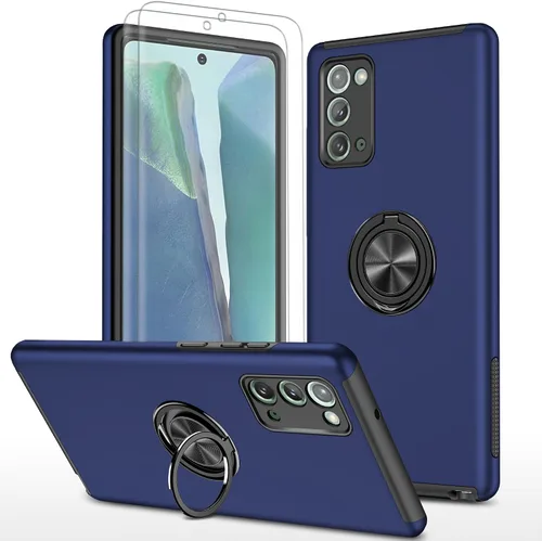 Vista 7 de Funda para Galaxy Note 20, con protector de pantalla de TPU flexible autorreparable [2 unidades] y cubierta de cámara deslizante, anillo de rotación