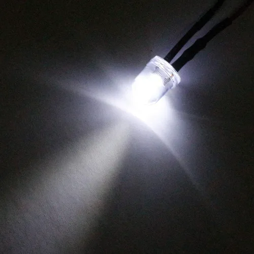 Vista 4 de uxcell 5pcs 0.315 in pre cableado LED, blanco DC3-6V lente transparente, diodos emisores de luz