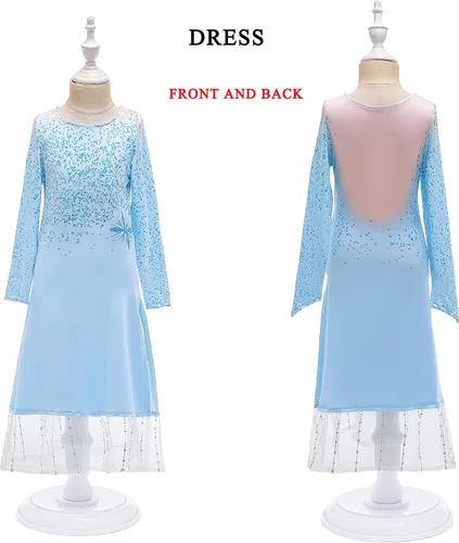 Vista 5 de LZH Vestido de princesa para niñas pequeñas trajes de manga larga accesorios