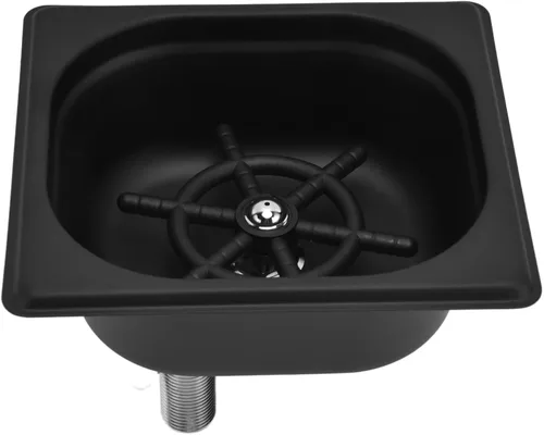 Vista 4 de Acero inoxidable Enjuagador de vidrio Copa Lavadora Limpiador automático para Bar Pub Hotel (negro)