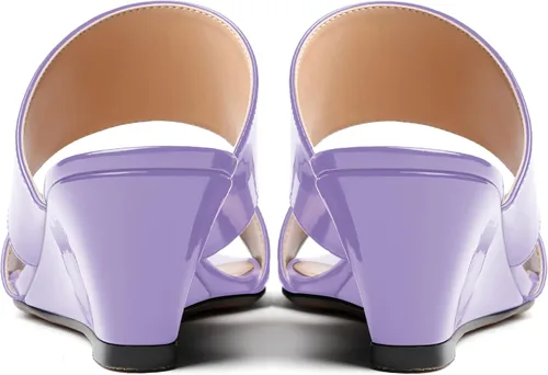 Vista 4 de WAYDERNS Sandalias de cuña de tacón bajo de dos piezas para mujer, con puntera abierta, de 2 pulgadas