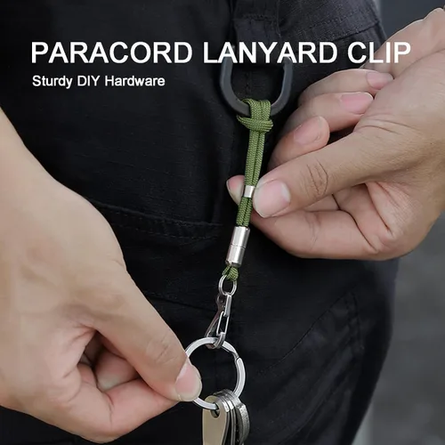 Vista 3 de Small Carabiner Clip Metal Spring Snap Hooks Mini Paracord Hanging Clips for Camera Strap, Flashlight, Key Chain