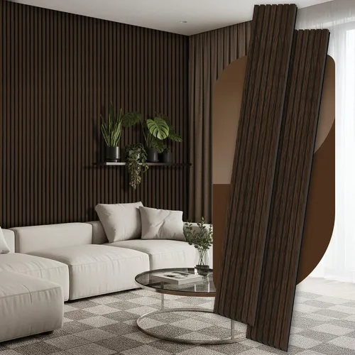 Vista 19 de RITOLLO Paneles de madera para pared de 4.92 x 7.68 pulgadas, paneles acústicos para decoración de pared interior, panel de absorción de sonido
