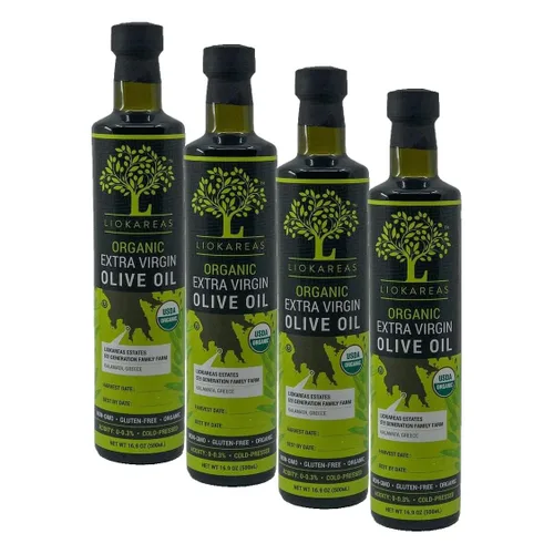 Vista 4 de Aceite de oliva virgen extra orgánico – AOVE griego de primera fuente con aceitunas Koroneiki prensadas en frío – Alto contenido fenólico, sin