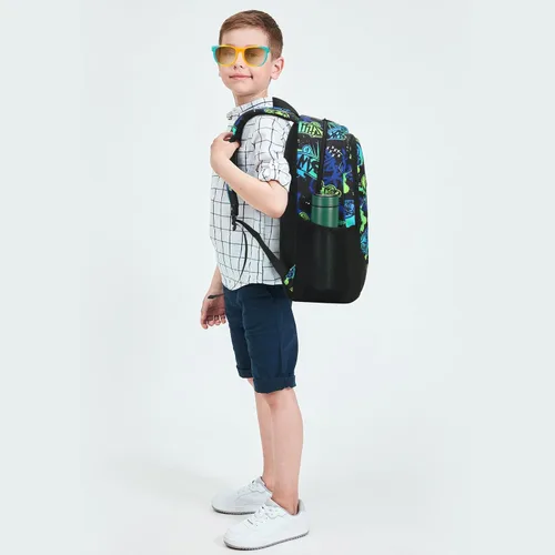 Vista 7 de BTOOP Mochila para niños y niñas, mochila de escuela primaria de 17 pulgadas, mochila primaria para adolescentes de viaje, para niños y niñas