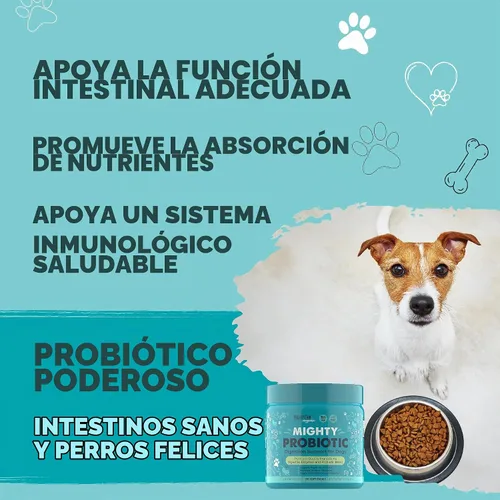 Vista 2 de Mighty Paw Waggables - Probióticos masticables para perros (hechos en Estados Unidos) Probióticos para perros y enzimas digestivas. Probiótico