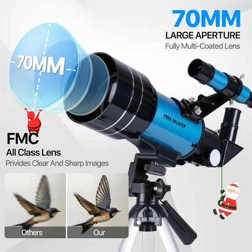 Vista 2 de Telescopio para adultos Astronomía 2.756 in Apertura 11.811 in Longitud focal Telescopio astronómico portátil para principiantes mayores de 8 años