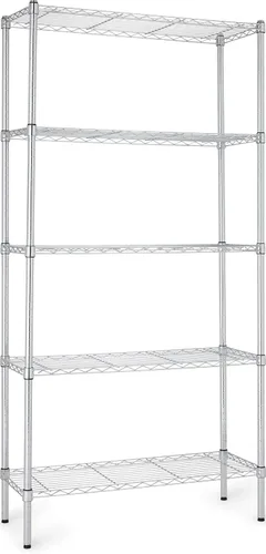 Vista 18 de Amazon Basics Estante organizador ajustable de alambre de acero resistente con 3 estantes para cocina, garaje, 23.2 pulgadas de largo x 13.4