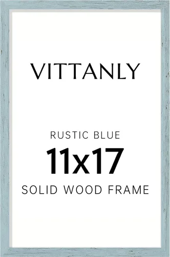 Vista 203 de Vittanly - Marco de fotos de 4 x 6 pulgadas de madera maciza con plexiglás, incluye paspartú de 3,5 x 5, para colgar en la pared o poner sobre una