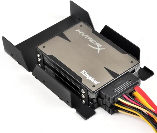 Vista 5 de SilverStone Technology Convertidor de bahía HDD/SSD de disco duro interno de 3.5 pulgadas a 3 x 2.5 pulgadas, negro SDP08B-E