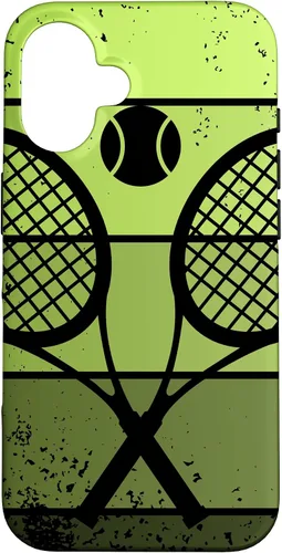 Vista 32 de Raqueta de jugador de tenis con cancha de pelota de tenis Vintage Retro Case para iPhone 17