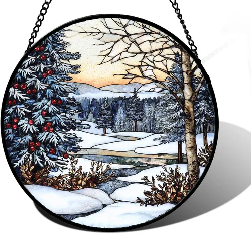 Vista 33 de DASTOLL Colgante de vidrio emplomado para ventana, diseño de lirio del valle, mariposa, atrapasol para puertas, hogar, atrapasoles decoración