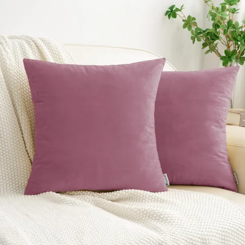 Vista 20 de HWY 50 fundas de almohada decorativas de terciopelo sólido para sofá, sala de estar. Ambar