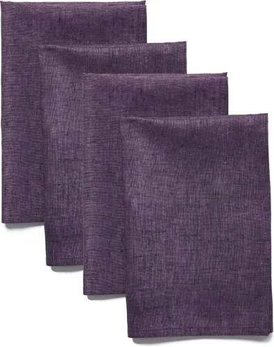 Vista 9 de Solino Home Athena - Juego de 4 manteles individuales cuadrados de lino natural claro de 14 x 14 pulgadas, manteles individuales 100 % lino puro