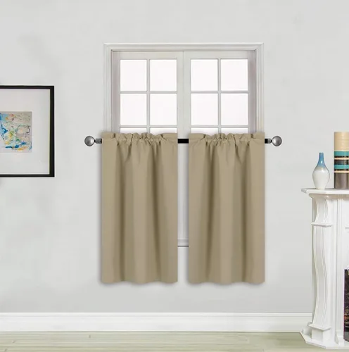 Vista 8 de Better Home Style - Cortina aislante para ventana, 2 paneles, 100% opaca, paneles cortos para cocina, baño o cualquier ventana pequeña