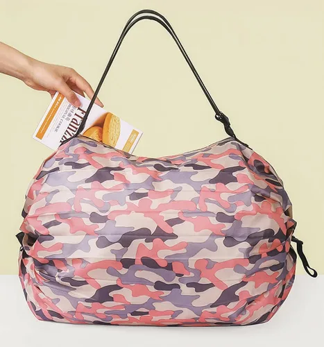 Vista 4 de Bolsas de compras gruesas, bolsas de comestibles reutilizables, bolsa plegable de almacenamiento de comestibles, bolsa de tela Oxford impermeable