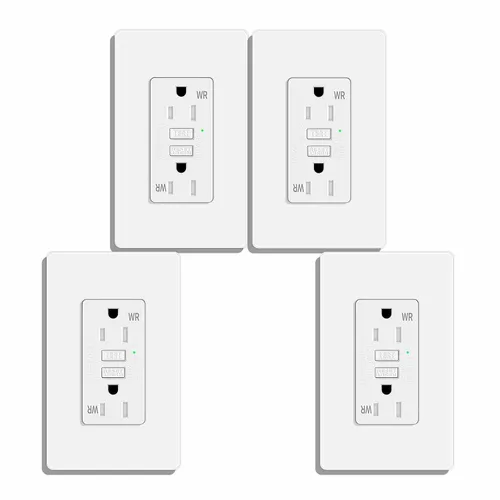 Vista 42 de 15 Amp GFCI Outlet with USB C Ports & USB-A, 1PCS 24W Self-Testing GFCI USB Combo with LED Indicator, Tamper Resistant for Kitchen & Bathroom