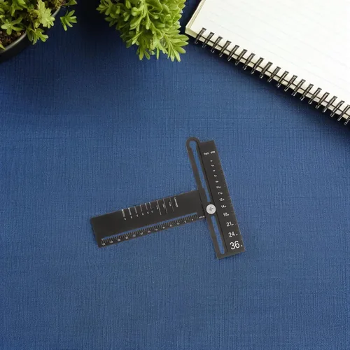 Vista 7 de Metal Drafting Ruler Multifunctional Geometry Tool for Architecture Work
