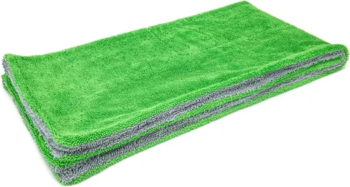 Vista 4 de Autofiber Dreadnought XL - Toalla de secado de microfibra para vehículo, absorción superior para coches, camiones y SUV, doble hilo, un paso