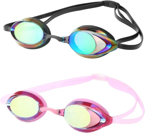 Vista 11 de Gafas de natación, paquete de 2 gafas de natación antivaho con protección UV sin fugas para adultos, hombres, mujeres, jóvenes