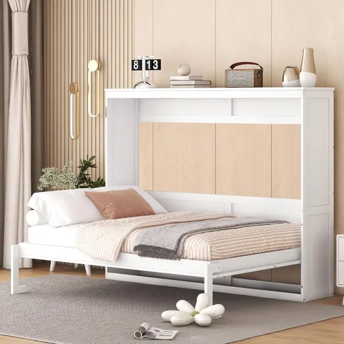 Vista 13 de SOFTSEA Farmhouse - Cama Murphy de tamaño individual con LED, color marrón
