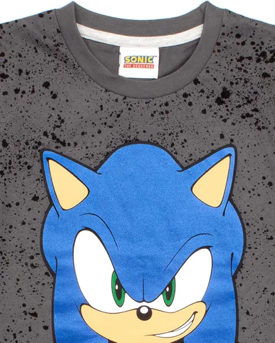 Vista 6 de Sonic The Hedgehog Pijamas para niños, personajes gamer, camiseta y pantalones cortos, conjunto de pijamas