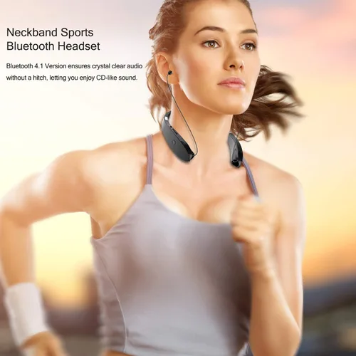 Vista 11 de Auriculares Bluetooth plegables, Beartwo Auriculares Bluetooth retráctiles ligeros para deportes y ejercicio, auriculares inalámbricos estéreo