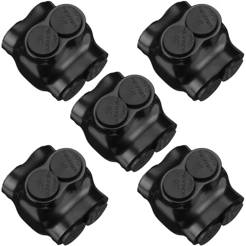 Vista 9 de Copkim 5 piezas de conectores de cable aislados de 2 puertos con empalme en línea de aluminio, conector de grifo de tapa precargado con inhibidor