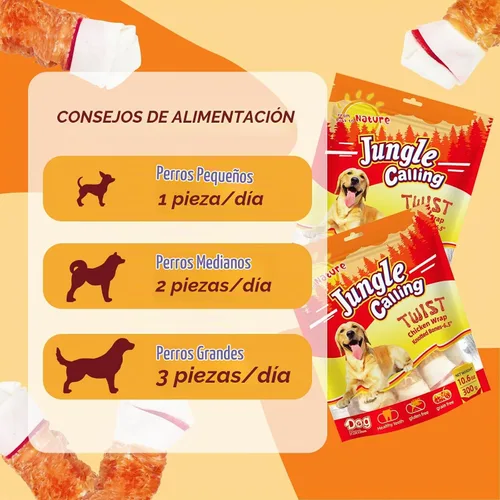 Vista 7 de Jungle Calling Huesos de nudo de cuero crudo envueltos en pollo