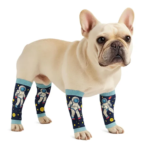 Vista 7 de Petwarm Juego de 4 fundas de recuperación para perros con estampado de bosque de zorro, fundas de apoyo para articulaciones sin conos para perros