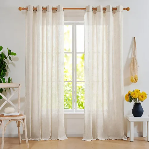 Vista 49 de Deconovo - Cortinas transparentes con filtro de luz de 84 pulgadas de largo Plata