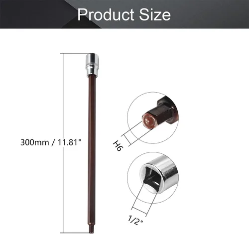 Vista 69 de Utoolmart 1/2" Drive x 0.551 in largo Hex Bit Socket, métrico, S2 y Cr-V acero 1pcs