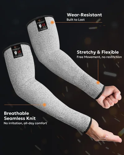 Vista 3 de Evridwear Mangas protectoras para brazos resistentes a los cortes, mangas de agricultores para hombres para trabajo, jardinería, agricultura