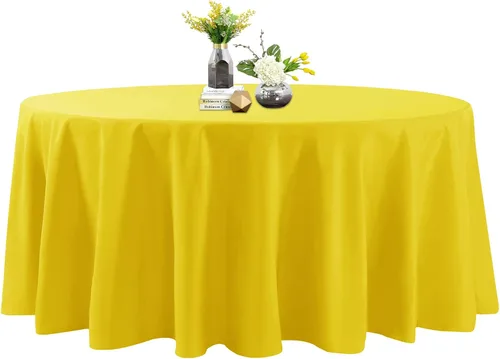 Vista 114 de Mantel de poliéster lavable de 132 pulgadas, resistente a las manchas y a las arrugas, mantel decorativo para mesa de comedor, fiestas de bufé